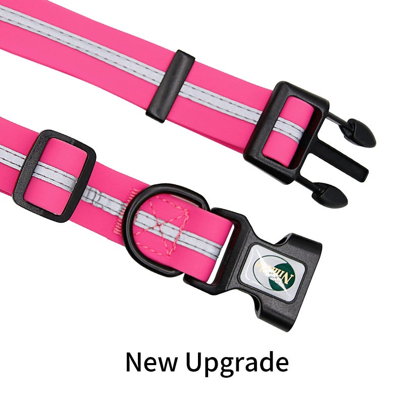 NIMBLE Dog Collar Waterproof Pet Collars Anti-Odor Durable Adjustable Polyester Soft with Reflective Cloth Stripe Basic Dog Collars S/M/L Sizes (Large (15.35â€-24.8â€inches), Pink) - Image 4